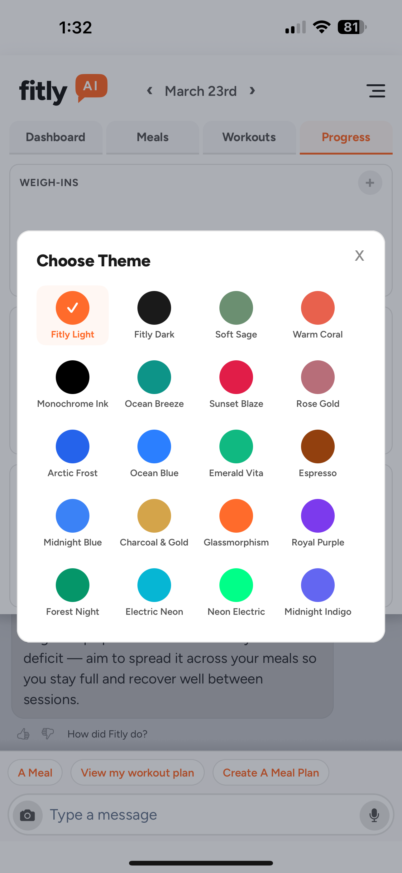 Screenshot: Personalization settings