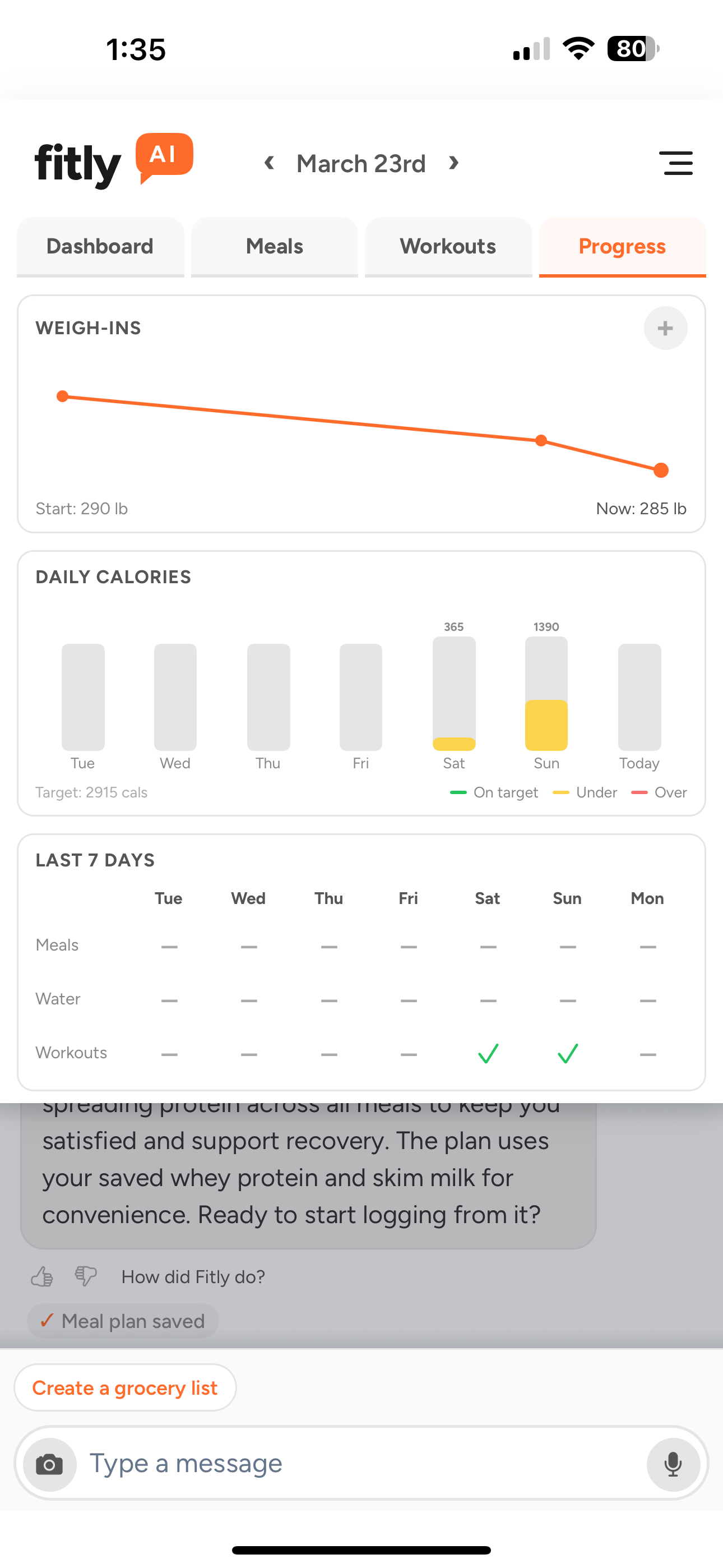 Screenshot: Journey progress